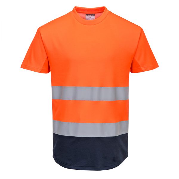 Dwukolorowy t-shirt siatkowy SKU: C395