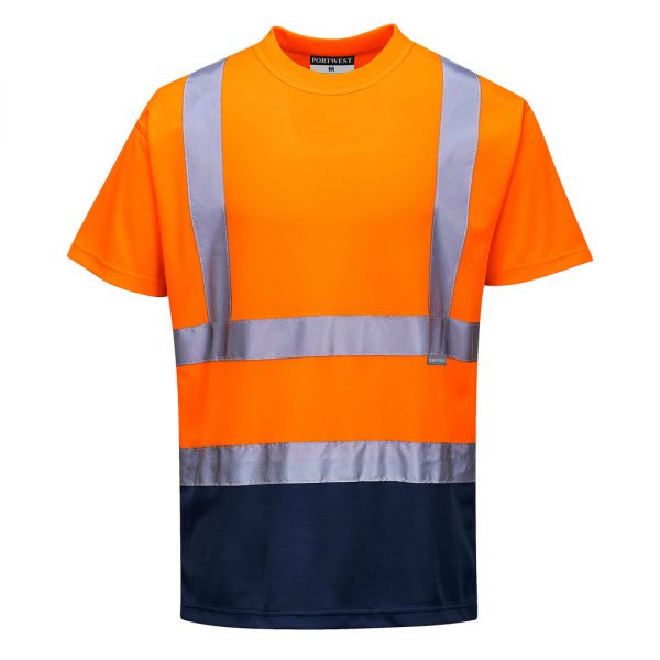 T-shirt ostrzegawczy dwukolorowy SKU: S378