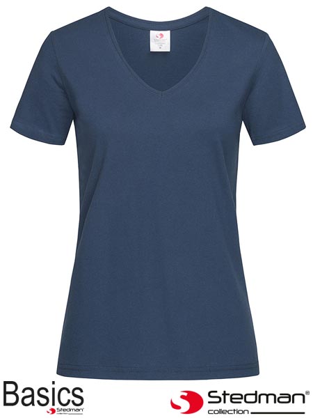 T-SHIRT V-NECK DAMSKI SST2700 NAV