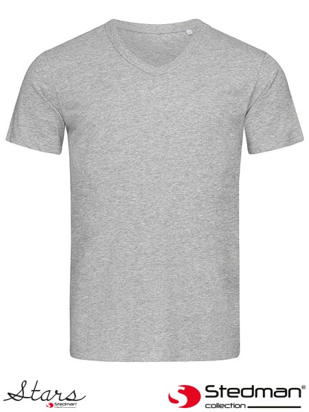 T-SHIRT MĘSKI V-NECK SST9010 GYH