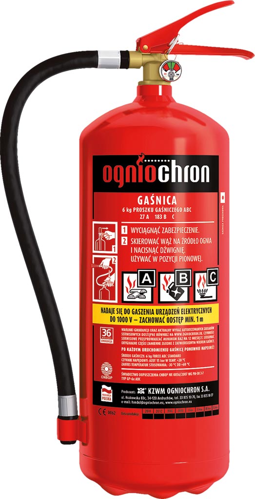 Gaśnica Proszkowa 6 Kg OGP-6XABC-E C